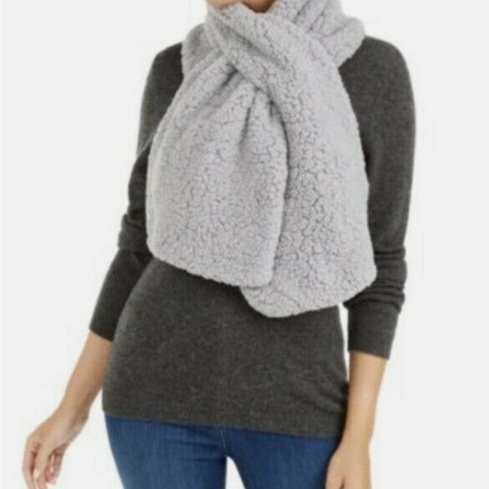 Aspen Gray long Sherpa Scarf